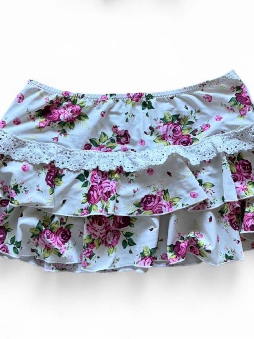 Floral Ruffled Bikini Set in with Pink Roses - Picture 3 of 8